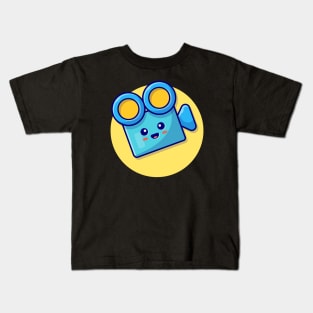 Cute Camera Movie Cartoon Vector Icon Illustration Kids T-Shirt